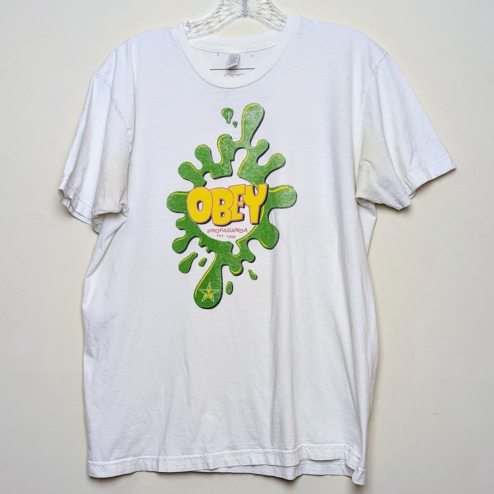 Obey Vintage 2007 Sims Lester Kasai Skateboard‎ Bones Skate Shirt Medium